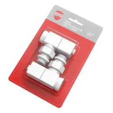 Набор дизайн-вентилей Royal Thermo CUBE, угловой (белый) 1/2'