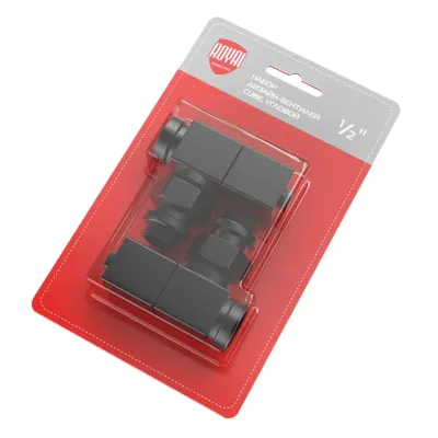 Набор дизайн-вентилей Royal Thermo CUBE, угловой (черный) 1/2'
