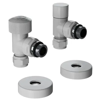 Набор термостатический угловой Royal Thermo Design Pro 15мм М30х1,5 (Белый)