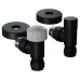 Набор термостатический угловой Royal Thermo Design Pro 15мм М30х1,5 (Черный)