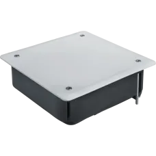 Коробка NSS-DB-HW-115-115-45-BL распаячная скрытого монтажа с мет. лапками и крышкой черная 115х115х45