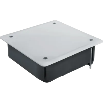 Коробка NSS-DB-HW-115-115-45-BL распаячная скрытого монтажа с мет. лапками и крышкой черная 115х115х45