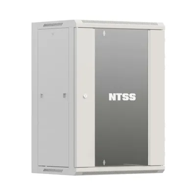 Шкаф настенный телекоммуникационный W 15U 600х450х770мм, 2 профиля 19, дверь стеклянная, боковые стенки съемные, задняя стенка, разобранный, серый R