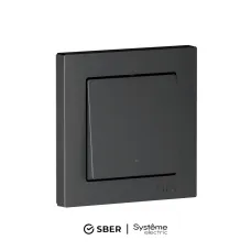 ATLASDESIGN SMART 1-кл. ВЫКЛЮЧАТЕЛЬ с подсв., Zigbee, сх.1, L+N, 10А, мех., КАРБОН