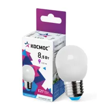 Лампа светодиодная LED 8.5Вт Шар 220В Е27 D45х82 6500К холодный 720 лм