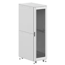 Шкаф напольный разобранный 19'' IT-CQE-N 42U 800x1000 мм, крыша с вырубкой, дверь стекло и двойная сплошная металл, двойные боковые панели, серый RAL7035
