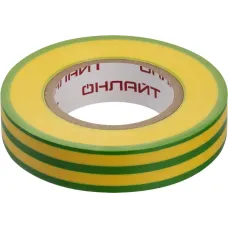Изолента ОНЛАЙТ 90 600 OIT-B15-20-YG ПВХ желто-зеленая (Китай)