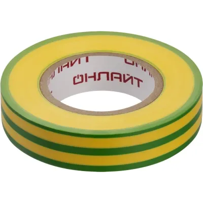 Изолента ОНЛАЙТ 90 600 OIT-B15-20-YG ПВХ желто-зеленая (Китай)