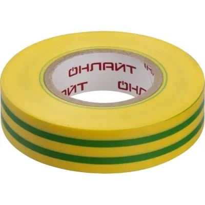 Изолента ОНЛАЙТ 90 601 OIT-B19-20-YG ПВХ желто-зеленая (Китай)