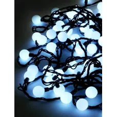 Электрогирлянда Шарики наружная 70LED 2.4см белая