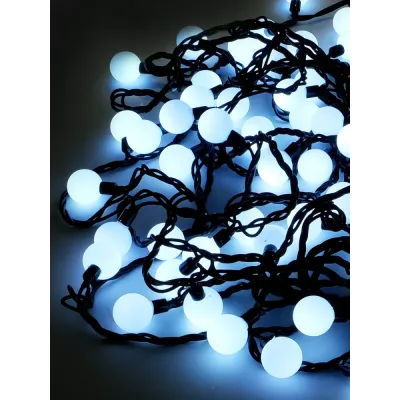 Электрогирлянда Шарики наружная 70LED 2.4см белая
