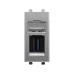 USB 3.0 розетка модульная, тип А-А, Avanti, закаленная сталь, 1 модуль