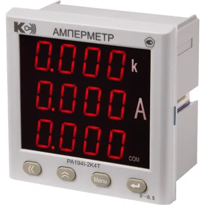 Амперметр цифровой переменного тока PA194I-2K4T-00301-5А/5А-4…20мА-К-0,5