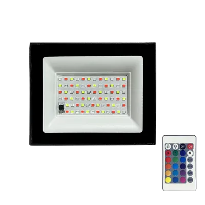Прожектор светодиодный LED ДО PFL-30W RGB-RC черный IP65