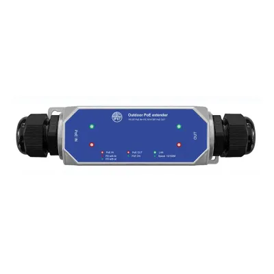 Удлинитель POE, уличный, влагозащищенный, 10/100Mbps, до250/150м, 90 Вт, до 5шт,IP67,алюминий