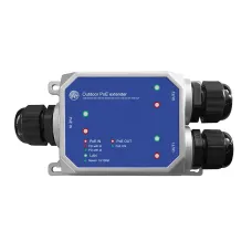 Удлинитель POE, 1 в 2 порт, уличный, 10/100Mbps, до250м/150м, 90Вт , до 5шт, IP67, алюминий