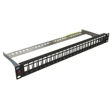 Патч-панель модульная 24 порта, 1U, для эк        анированных модулей, с задним кабельным организатором (без модулей)