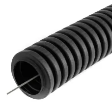 Труба гофрированная из ПЛЛ легкая безгалогенная ( НF) негорючая (НГ) стойкая к ультрафиолету (УФ)   чёрная с/з d50