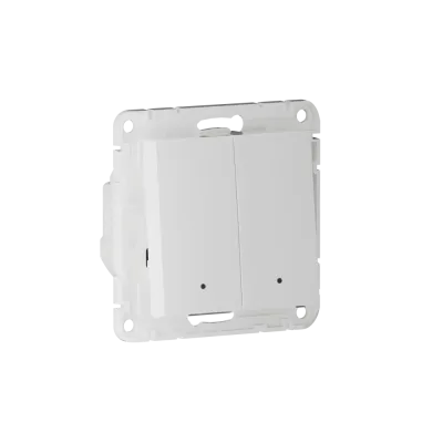 ATLASDESIGN SMART ВЫКЛЮЧАТЕЛЬ 2-клавишный с опциональной нейтралью., Zigbee, сх.1, L(N), 10А, мех., БЕЛЫЙ