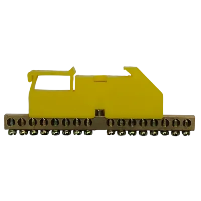Шина Соединительная N изолятор 6x9 мм 16 контактов 16А латунь на DIN рейку
