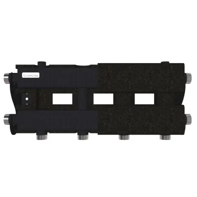 MK-60-3D.EPP (до 60 кВт, магистраль G 1', 2+1 контура G 1', EPP-термоизоляция, 4D-кронштейны K.UMS, цвет  черный муар с серебром, подключение для температурног