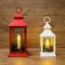 Фонарь декоративный со свечкой, красный корпус, размер 13,5х13,5х30,5 см, тёплый белый