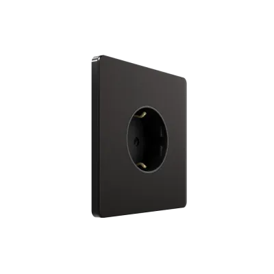 Розетка С/У с ЗК (250В, 16А, защит.шторки), Полярная ночь , Systeme Infinity