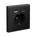 ARTGALLERY розетка 16А с 2 USB A+C, 5В/2,4А/3,0А, 2х5В/1,5А, механизм, карбон