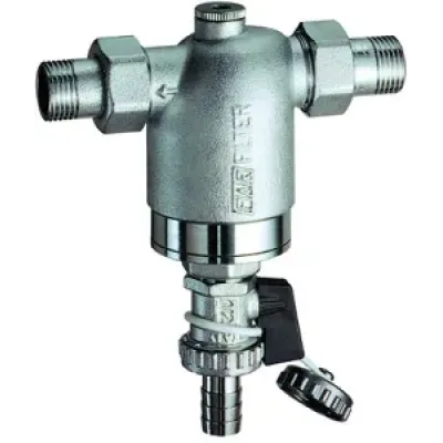 Фильтр 1/2', НР-НР, 100 мкм, с манометром, Tmax: 95 С, 25 бар