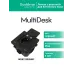 Лючок MultiDeS с розеткой 2К+З 16А/250В IP44 с монтажной коробкой для бетонных полов Чёрный матовый тип MDK21
