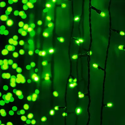 Электрогирлянда Занавес 625 LED 2.5х1.5 м зеленая