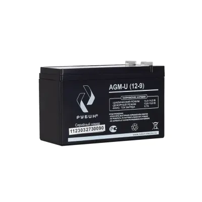 Аккумуляторная батарея Рубин 12V 9Ah AGM (2.3kg)