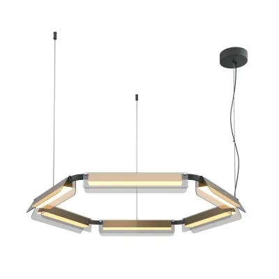 Светильник подвесной  Maytoni Flat MOD296PL-L60BS3K LED 60W Черный и Латунь