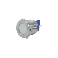 Индикаторная лампа GQ22T-D/L/W/24V/S, белая, металл. корпус, светодиодная матрица d=22мм, 24В AC/DC (ЭТ)