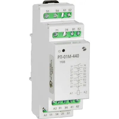 Реле промежуточное РП-01М-440 110В 50Гц/пост., максимальный коммутируемый ток контактов 8А, 4з+4р, УХЛ4
