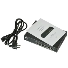 Коммутатор неуправляемый PoE 4 порта 10/100 Мб/с, 2хRJ45, 65 Вт 1NS04F-2T