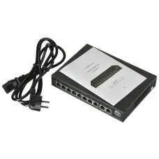 Коммутатор неуправляемый PoE 8 портов 10/100 Мб/с, 2хRJ45, 120 Вт 1NS08F-2T