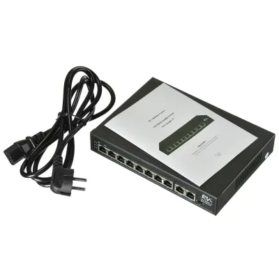 Коммутатор неуправляемый PoE 8 портов 10/100 Мб/с, 2хRJ45, 120 Вт 1NS08F-2T
