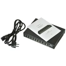 Коммутатор неуправляемый PoE 8 портов 10/100 Мб/с, 2хRJ45, 120 Вт RVi-1NS08F-2T (1G)