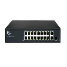 Коммутатор неуправляемый PoE 16 портов 10/100 Мб/с, 2хRJ45, 300 Вт RVi-1NS16F-1T-1C