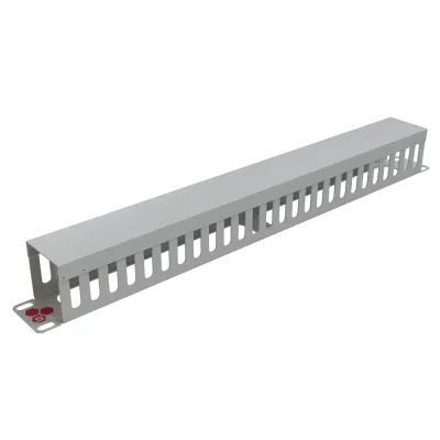Органайзер кабельный 19'' 1U с крышкой, металличе ский, цвет серый (RAL7035)