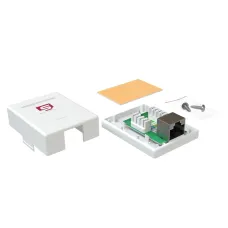 Розетка компьютерная RJ-45, категория 5e, экранированная, одинарная, внешняя, Dual IDC, цвет белый