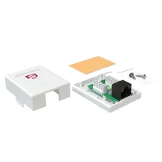 Розетка компьютерная RJ-45, категория 5e, неэкранированная, одинарная, внешняя, Dual IDC, цвет белый