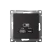 РОЗЕТКА USB ATLASDESIGN A+С, 5В/2,4А, 2х5В/1,2 А, механизм, КАРБОН