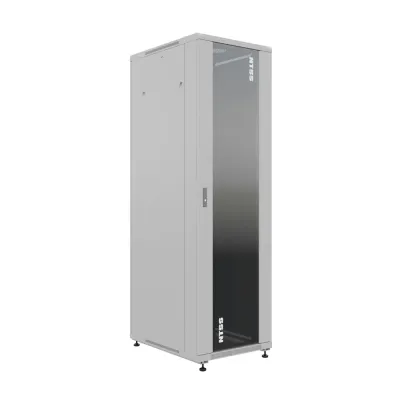 Шкаф напольный универсальный серверный R 47U 600х800мм, 4 профиля 19, двери стекло и сплошная металл, боковые стенки съемные, регулируемые опоры, 