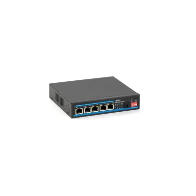 Коммутатор неуправляемый 6 портов RJ45/SFP 10 100 1000 Мб/с PoE 65Вт с ИБП