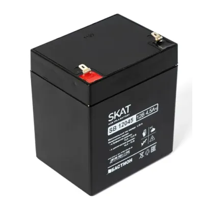 SKAT SB 12045 АКБ свинцово-кислотная тип AGM 12V 4,5Ач Iзар.1,35А, ножевые клеммы