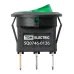 Выключатель клавишный круглый KCD11-101N 250В AC/DC, 1P, 3А, (3с), ON-OFF, черный корпус, зеленая клавиша с LED подсветкой, Micro TDM