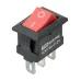 Выключатель клавишный KCD11-102 250В AC/DC, 1P, 3А, (3с), ON-ON, черный корпус, красная клавиша, Micro TDM