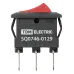 Выключатель клавишный KCD11-102 250В AC/DC, 1P, 3А, (3с), ON-ON, черный корпус, красная клавиша, Micro TDM